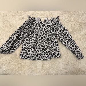 Tucker + Tate Black and White Ruffled Blouse